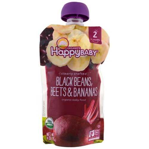 Happy Family Organics, Organic Baby Food, Stage 2, Clearly Crafted 6+ Months, Black Beans, Beets & Bananas, 4 oz (113 g) Review
