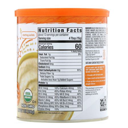 Varmt Spannmål För Barn, Barnfoder, Barn, Baby: Happy Family Organics, Organic Probiotic Baby Cereal, Multi-Grain, 7 oz (198 g)