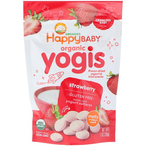 Happy Family Organics, Organic Yogis, Freeze Dried Yogurt & Fruit Snacks, Strawberry, 1 oz (28 g) Review