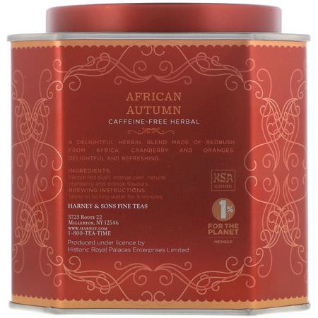 Örtte: Harney & Sons, African Autumn, Caffeine-Free Herbal Tea, 30 Sachets, 2.67 oz (75 g)