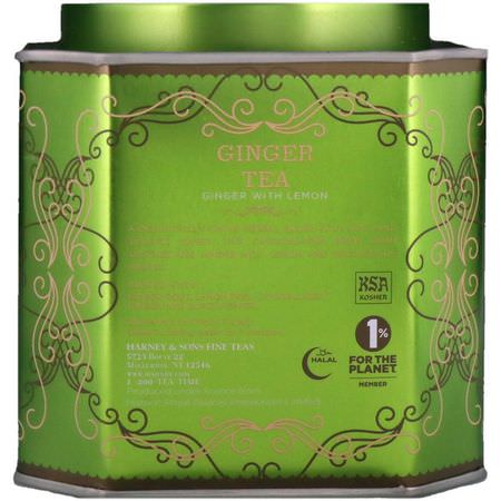 Ingefära Te: Harney & Sons, Ginger Tea, Ginger with Lemon, 30 Sachets, 2.67 oz (75 g) Each