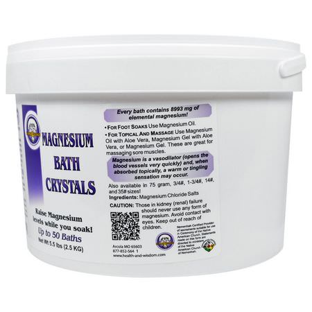 Health and Wisdom Inc Mineral Bath Magnesium - Magnesium, Mineraler, Kosttillskott, Mineralbad