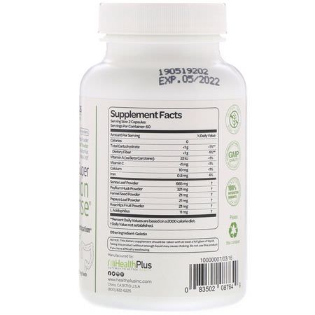 Kolonrengöring, Kosttillskott: Health Plus, Super Colon Cleanse, 530 mg, 120 Capsules