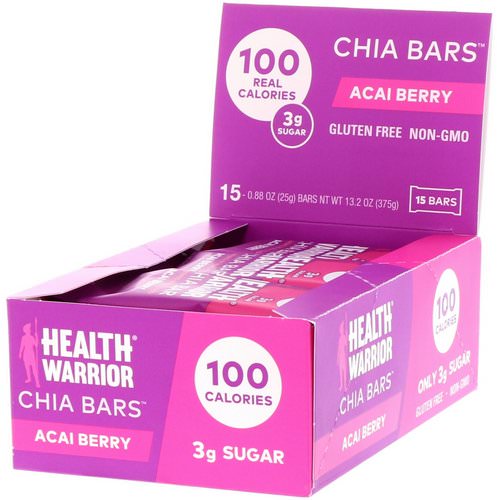 Health Warrior, Chia Bars, Acai Berry, 15 Bars, 0.88 oz (25 g) Each Review