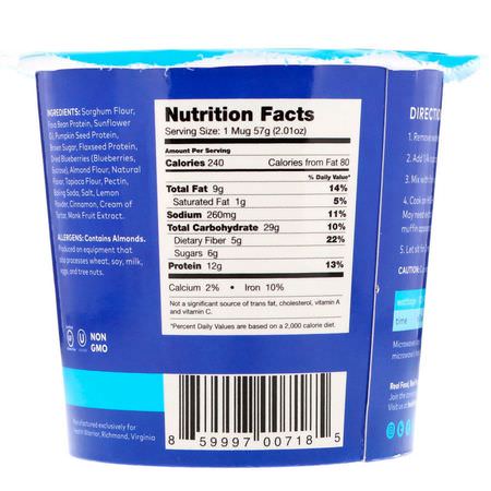 Muffinsmix, Blandningar, Mjöl, Bakning: Health Warrior, Protein Mug Muffin, Blueberry, 2.01 oz (57 g)