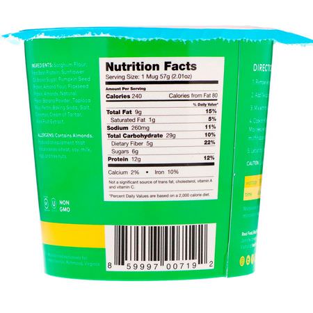 Muffinsmix, Blandningar, Mjöl, Bakning: Health Warrior, Protein Mug Muffin, Banana Nut, 2.01 oz (57 g)