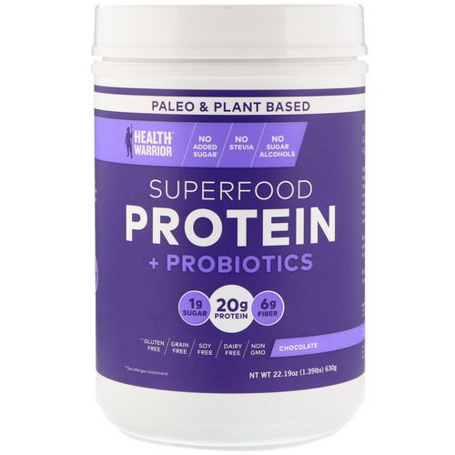 Health Warrior, Superfood Protein + Probiotics, Chocolate, 1.39 lbs (630 g) Review