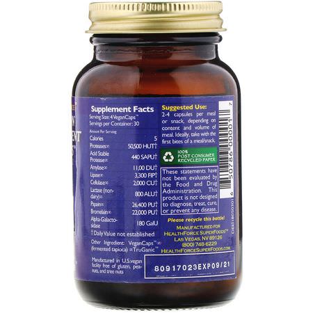 Digestive Enzymer, Digestion, Supplements: HealthForce Superfoods, Digestion Enhancement Enzymes, 120 VeganCaps
