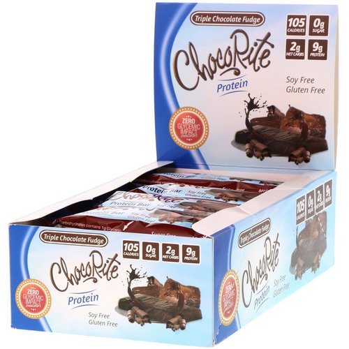 HealthSmart Foods, ChocoRite Protein Bars, Triple Chocolate Fudge, 16 Bars - 1.2 oz (34 g) Each Review