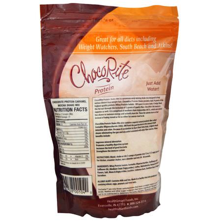 Vassleprotein, Idrottsnäring: HealthSmart Foods, ChocoRite Protein, Caramel Mocha, 14.7 oz (418 g)