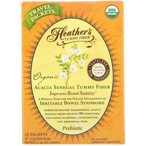 Heather's Tummy Care, Organic Acacia Senegal Tummy Fiber, 25 Stick Packs, 2.5 g Each Review