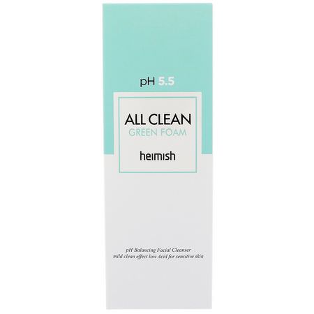 Cleanersers, Face Wash, K-Beauty Cleanse, Scrub: Heimish, All Clean Green Foam, Cleanser, 150 g