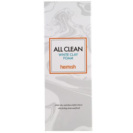 Rengöringsmedel, Ansikte Tvätt, K-Beauty Cleanse, Skrubba: Heimish, All Clean, White Clay Foam, 150 g