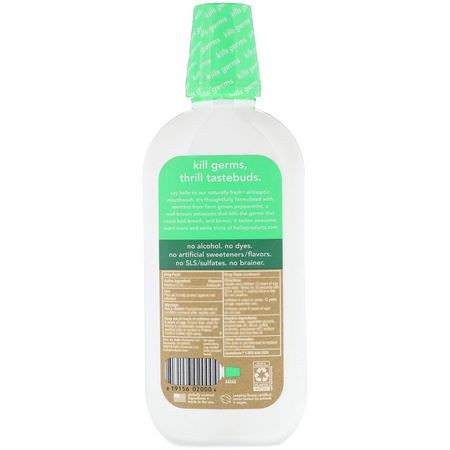 Spray, Skölj, Munvatten, Munvård: Hello, Naturally Fresh Antiseptic Mouthwash, Natural Fresh Mint, 16 fl oz (473 ml)