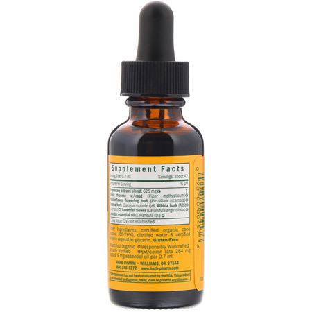 Lugna, Kosttillskott, Örter, Homeopati: Herb Pharm, Anxiety Soother, 1 fl oz (30 ml)