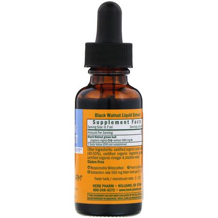 Svart Valnöt, Homeopati, Örter: Herb Pharm, Black Walnut, 1 fl oz (30 ml)