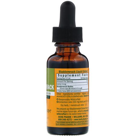 Bladderwrack, Homeopati, Örter: Herb Pharm, Bladderwrack, 1 fl oz (30 ml)