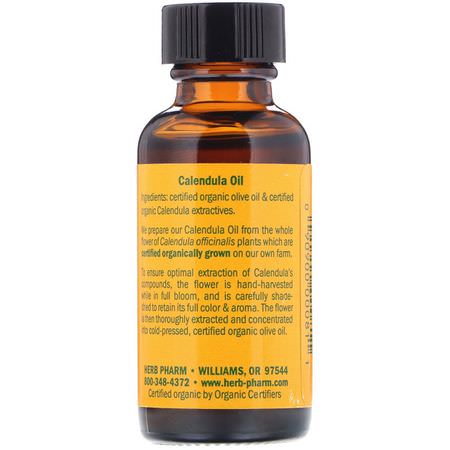 Massageoljor, Kropp, Bad: Herb Pharm, Calendula Oil, 1 fl oz (30 ml)