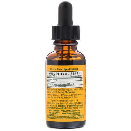 Chaste Berry Vitex, Homeopati, Örter: Herb Pharm, Chaste Tree, 1 fl oz (30 ml)