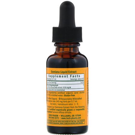Damiana, Homeopati, Örter: Herb Pharm, Damiana, 1 fl oz (30 ml)