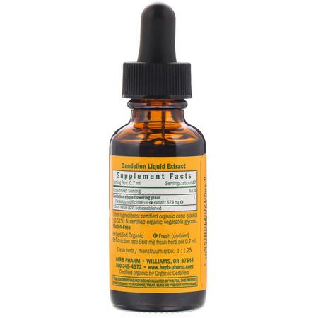 Maskrosröt, Homeopati, Örter: Herb Pharm, Dandelion, 1 fl oz (30 ml)