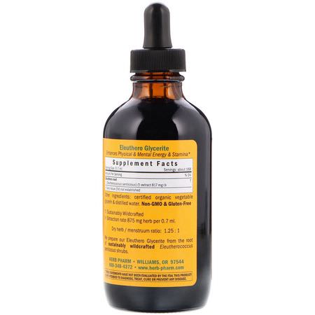 Eleuthero, Homeopati, Örter: Herb Pharm, Eleuthero, 4 fl oz (120 ml)
