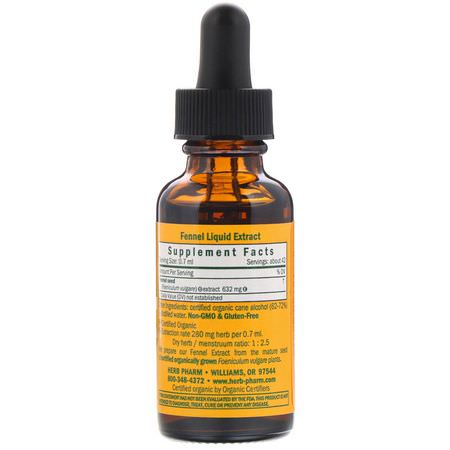 Fänkål, Homeopati, Örter: Herb Pharm, Fennel, Mature Seed, 1 fl oz (30 ml)