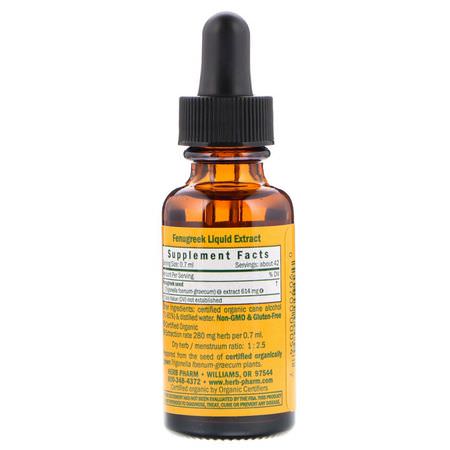 Bockhornsklöver, Homeopati, Örter: Herb Pharm, Fenugreek, 1 fl oz (30 ml)