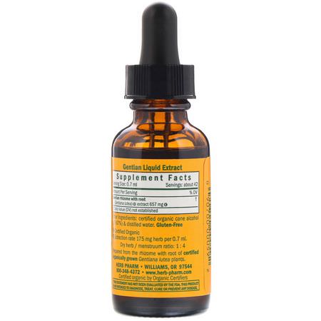 Gentian, Homeopati, Örter: Herb Pharm, Gentian, 1 fl oz (30 ml)