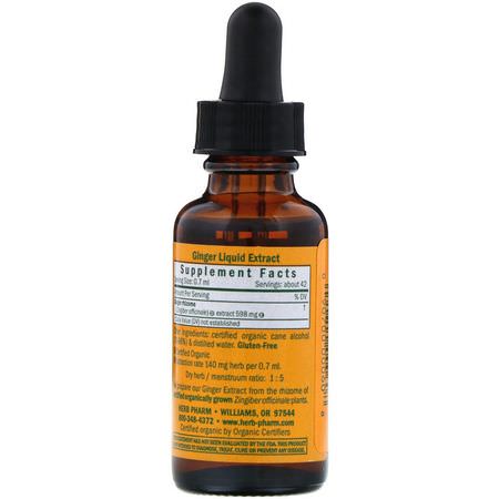 Ingefära, Homeopati, Örter: Herb Pharm, Ginger, 1 fl oz (30 ml)
