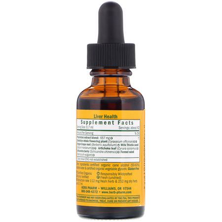 Lever, Kosttillskott, Örter, Homeopati: Herb Pharm, Liver Health, 1 fl oz (30 ml)