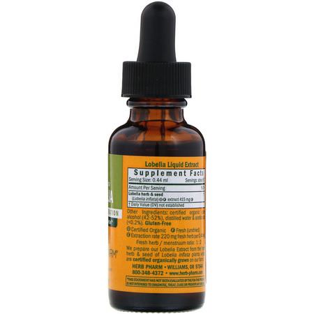Lobelia, Homeopati, Örter: Herb Pharm, Lobelia, 1 fl oz (30 ml)