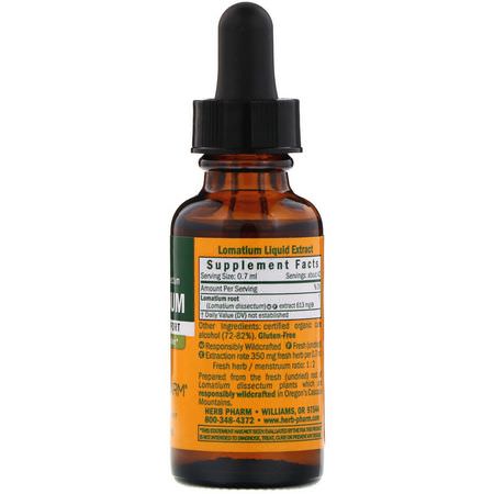 Lomatium, Homeopati, Örter: Herb Pharm, Lomatium, 1 fl oz (30 ml)