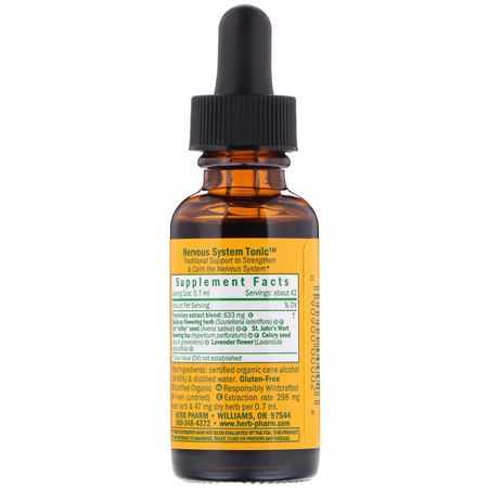 Örter, Homeopati, Örter: Herb Pharm, Nervous System Tonic, 1 fl oz (30 ml)