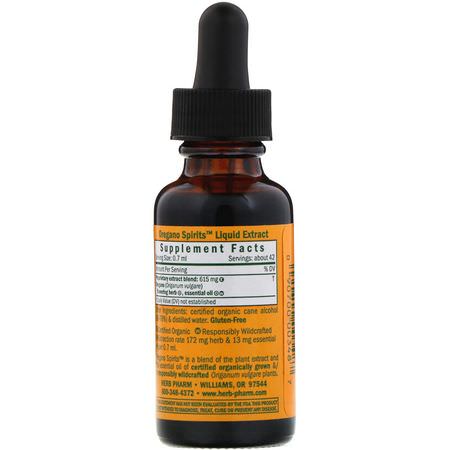 Oregano-Oljetillskott, Örter, Homeopati, Örter: Herb Pharm, Oregano Spirits, 1 fl oz (30 ml)