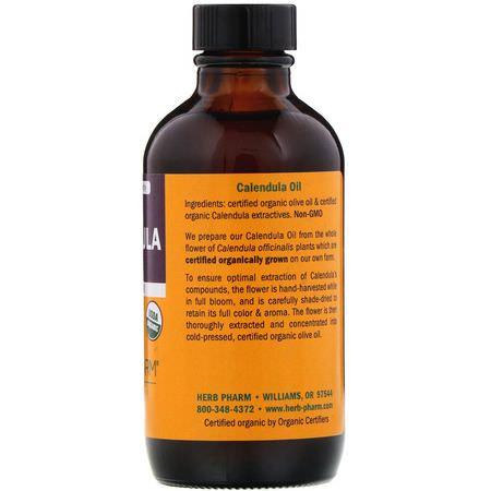 Massageoljor, Kropp, Bad: Herb Pharm, Calendula Oil, 4 fl oz (120 ml)