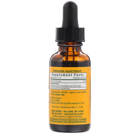Kamomill, Homeopati, Örter: Herb Pharm, Organic Chamomile, 1 fl oz (30 ml)