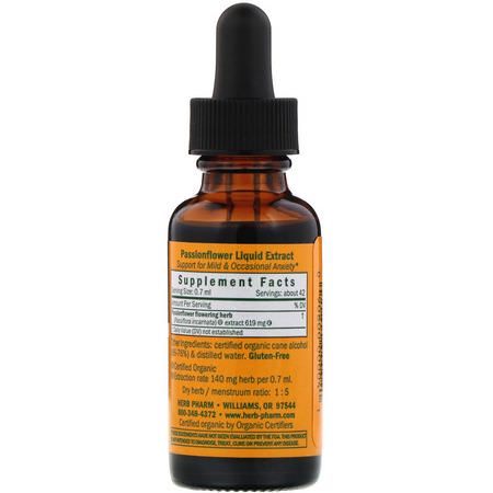 Passionsblomma, Homeopati, Örter: Herb Pharm, Passionflower, 1 fl oz (30 ml)