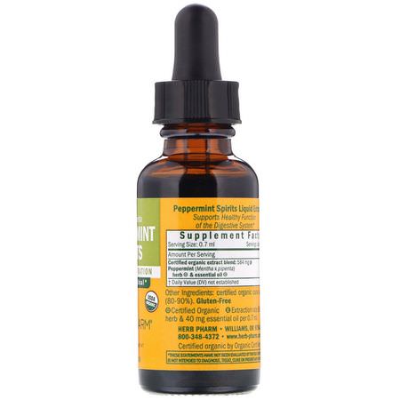 Pepparmynta, Homeopati, Örter: Herb Pharm, Peppermint Spirits, 1 fl oz (30 ml)