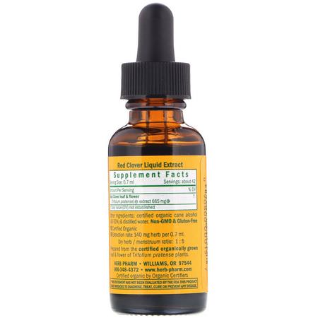 Rödklöver, Homeopati, Örter: Herb Pharm, Red Clover, 1 fl oz (30 ml)