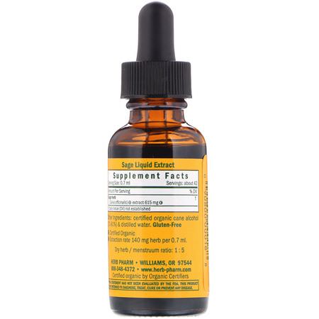 Salvia, Homeopati, Örter: Herb Pharm, Sage, 1 fl oz (30 ml)
