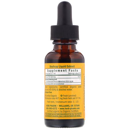 Skullcap, Homeopati, Örter: Herb Pharm, Skullcap, Restore & Tone, 1 fl oz (30 ml)