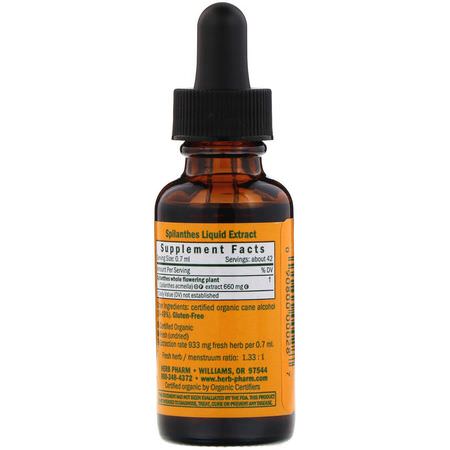 Spilanthes, Homeopati, Örter: Herb Pharm, Spilanthes, 1 fl oz (30 ml)