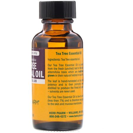 Teträdolja-Topikaler, Massagoljor, Kropp, Teträdolja: Herb Pharm, Tea Tree Essential Oil, 1 fl oz (30 ml)