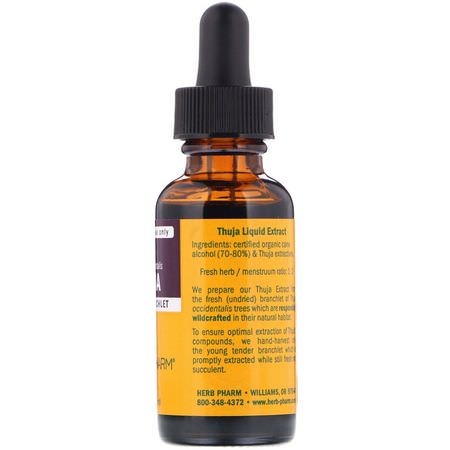 Thuja, Homeopati, Örter: Herb Pharm, Thuja, 1 fl oz (30 ml)