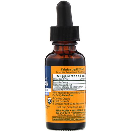 Valerian, Homeopati, Örter: Herb Pharm, Valerian, 1 fl oz (30 ml)