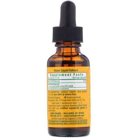 Homeopati, Örter: Herb Pharm, Violet, Flowering Top, 1 fl oz (30 ml)