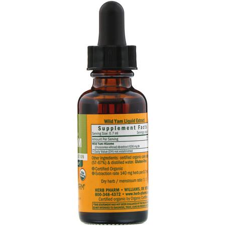 Wild Yam, Homeopati, Örter: Herb Pharm, Wild Yam, 1 fl oz (30 ml)