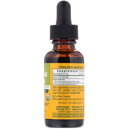 Yellow Dock, Homeopathy, Örter: Herb Pharm, Yellow Dock, 1 fl oz (30 ml)