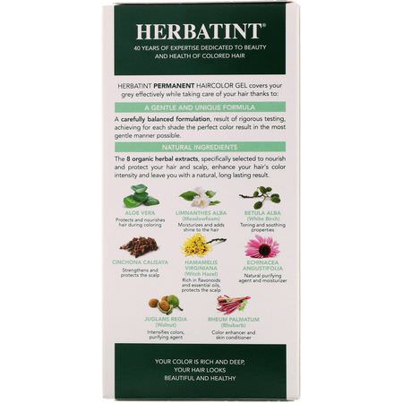 Permanent, Hårfärg, Hårvård, Bad: Herbatint, Permanent Haircolor Gel, 4C, Ash Chestnut, 4.56 fl oz (135 ml)